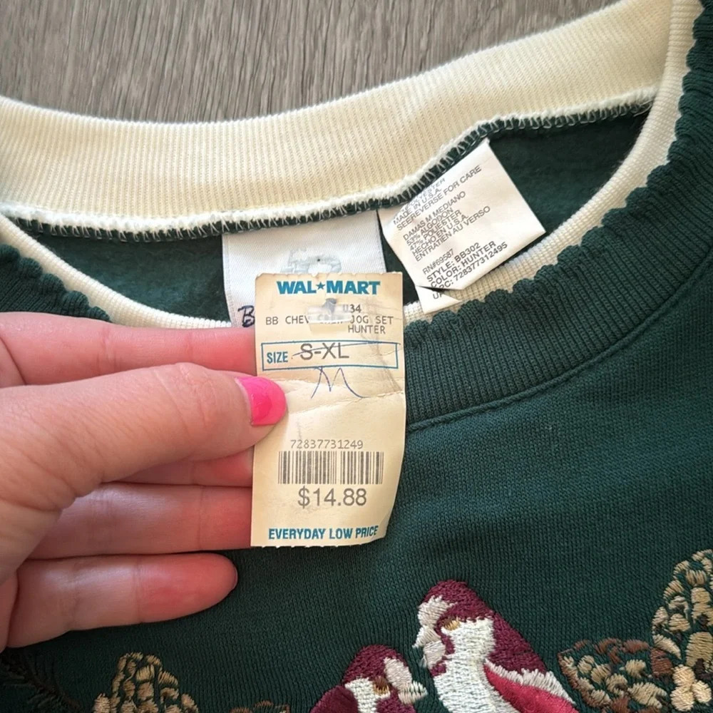 Vintage Bobbie Brooks fleece lined bird engraved sweatshirt NWT size medium - Picture 3 of 6